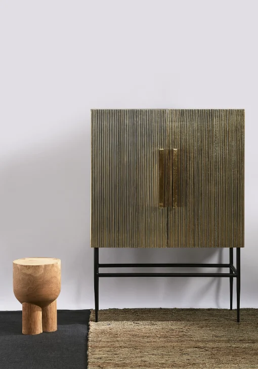 Best Sale Table D'Appoint Pile/ Table D'Appoint - Bois Sculpte Main - Unisexe Tabourets D'extérieur