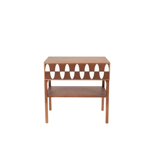 Shop Table De Chevet Ecailles Bois Naturel / 1 Tiroir - L 60 Cm - Unisexe Tables De Chevet
