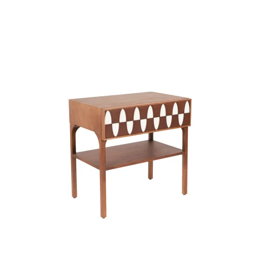 Shop Table De Chevet Ecailles Bois Naturel / 1 Tiroir - L 60 Cm - Unisexe Tables De Chevet