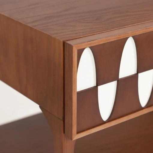 Shop Table De Chevet Ecailles Bois Naturel / 1 Tiroir - L 60 Cm - Unisexe Tables De Chevet