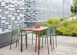 New Table Haute Calvi Metal Rouge / 160 X 80 Cm X H 92 Cm - 6 Personnes - Unisexe Tables Hautes Et Bars D'extérieur