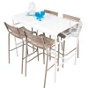 Outlet Table Haute Luxembourg Metal Gris / 4 Personnes - 126 X 73 Cm - Aluminium - Unisexe Tables Hautes Et Bars D'extérieur
