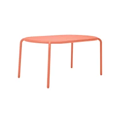 Online Table Ovale Toni Tavolo Metal Orange / 160 X 90 Cm - Trou Pour Parasol + Bougeoir Amovible - Unisexe Tables De Jardin