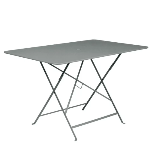 New Table Pliante Bistro Metal Gris / 117 X 77 Cm - 6 Personnes - Trou Parasol - Unisexe Tables