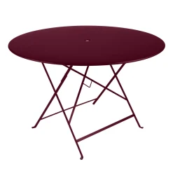 Fashion Table Pliante Bistro Metal Rouge / O 117 Cm - 6/8 Personnes - Trou Parasol - Unisexe Tables