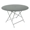 Best Sale Table Pliante Bistro Metal Gris / O 117 Cm - 6/8 Personnes - Trou Parasol - Unisexe Tables