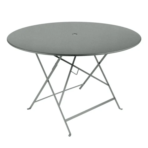 Best Sale Table Pliante Bistro Metal Gris / O 117 Cm - 6/8 Personnes - Trou Parasol - Unisexe Tables