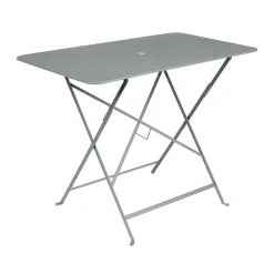 Discount Table Pliante Bistro Metal Gris / 97 X 57 Cm - 4 Personnes - Trou Parasol - Unisexe Tables