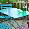 Flash Sale Table Pliante Bistro Metal Rouge / 97 X 57 Cm - 4 Personnes - Trou Parasol - Unisexe Tables De Jardin