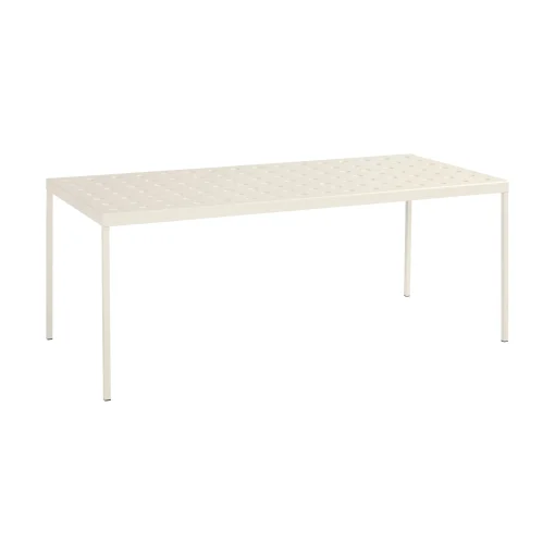 Best Sale Table Rectangulaire Balcony Metal Beige / 190 X 87 Cm - Unisexe Tables De Jardin