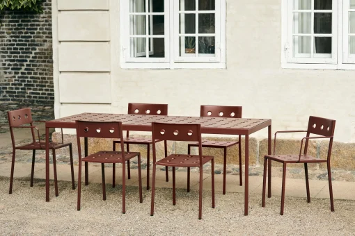Best Sale Table Rectangulaire Balcony Metal Beige / 190 X 87 Cm - Unisexe Tables De Jardin
