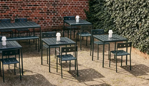 Best Sale Table Rectangulaire Balcony Metal Beige / 190 X 87 Cm - Unisexe Tables De Jardin