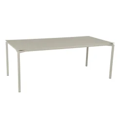 Sale Table Rectangulaire Calvi Metal Gris / 195 X 95 Cm - Aluminium / 10 A 12 Personnes - Plateau Demontable - Unisexe Tables De Jardin
