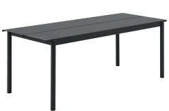 New Table Rectangulaire Linear Metal/ 200 X 75 Cm - Unisexe Tables De Jardin