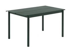 Flash Sale Table Rectangulaire Linear Metal Vert / 140 X 75 Cm - Unisexe Tables De Jardin
