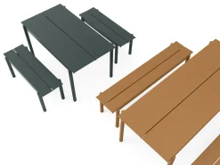 Flash Sale Table Rectangulaire Linear Metal Vert / 140 X 75 Cm - Unisexe Tables De Jardin