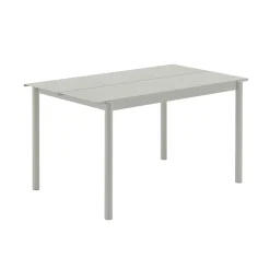 Clearance Table Rectangulaire Linear Metal Gris / 140 X 75 Cm - Unisexe Tables De Jardin