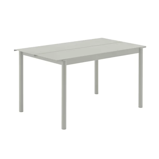 Clearance Table Rectangulaire Linear Metal Gris / 140 X 75 Cm - Unisexe Tables De Jardin