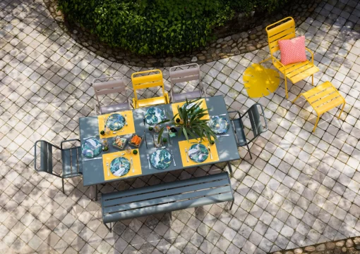 Shop Table Rectangulaire Monceau Metal Gris / 194 X 94 Cm - 8 Personnes - Unisexe Tables