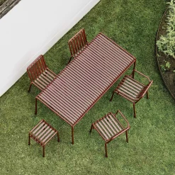 Store Table Rectangulaire Palissade Metal Rouge / 170 X 90 Cm - R & E Bouroullec - Unisexe Tables De Jardin