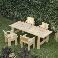 Sale Table Rectangulaire Weekday Bois Vert / 230 X 83 Cm - Unisexe Tables De Jardin