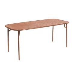 Clearance Table Rectangulaire Week-End Medium Metal Marron / 180 X 85 Cm - Aluminium / 6 Personnes - Unisexe Tables De Jardin