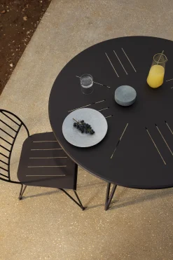 Discount Table Ronde Ariete Marron Metal / O 110 - Unisexe Tables De Jardin