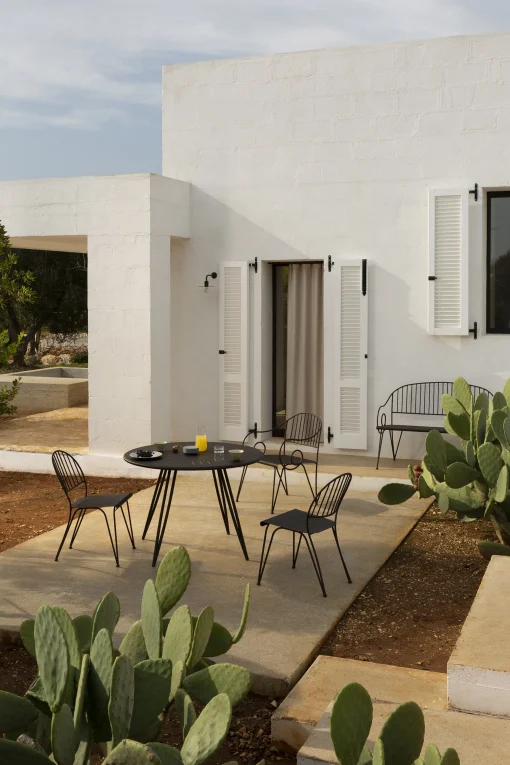 Discount Table Ronde Ariete Marron Metal / O 110 - Unisexe Tables De Jardin