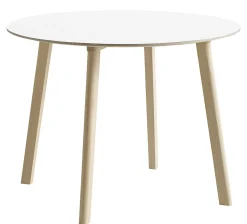 Hot Table Ronde Copenhague Cph Deux 220 Blanc Bois Naturel / Lamine - O 98 Cm - Unisexe Tables