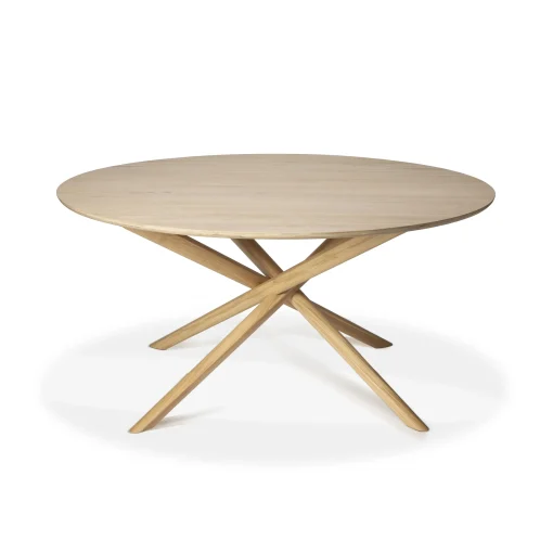 Best Table Ronde Mikado Bois Naturel / Massif - O 150 Cm - Unisexe Tables
