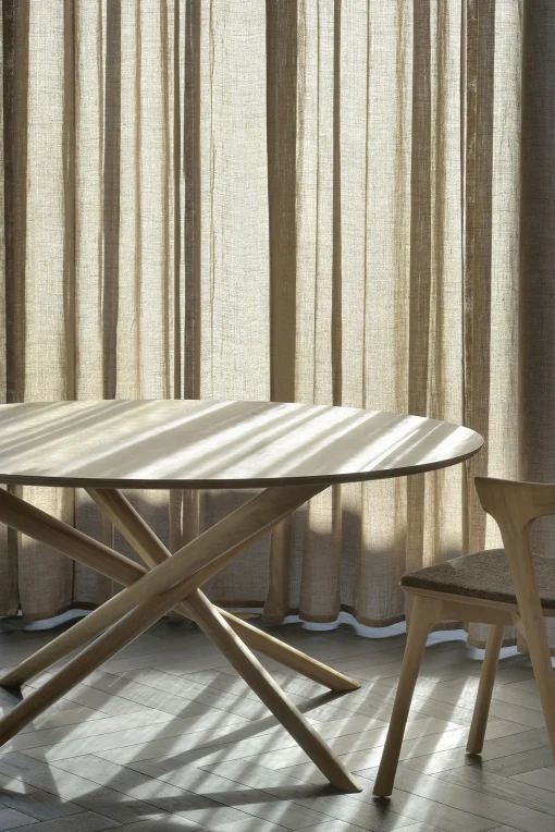 Best Table Ronde Mikado Bois Naturel / Massif - O 150 Cm - Unisexe Tables