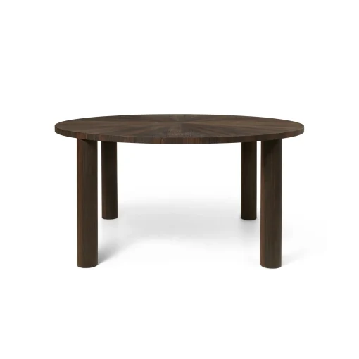 Cheap Table Ronde Post Marron Bois Naturel / O 150 X H 73 Cm -  Marqueterie Faite Main - Unisexe Tables