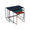 Best Tables Gigognes Oulala Metal Multicolore / Set De 3 - 55 X 30 X H 40 Cm - Unisexe Tables Basses De Jardin
