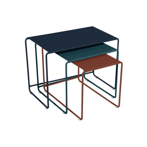 Best Tables Gigognes Oulala Metal Multicolore / Set De 3 - 55 X 30 X H 40 Cm - Unisexe Tables Basses De Jardin