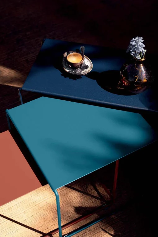 Best Tables Gigognes Oulala Metal Multicolore / Set De 3 - 55 X 30 X H 40 Cm - Unisexe Tables Basses De Jardin