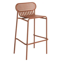 Cheap Tabouret De Bar Empilable Week-End Metal Marron / Aluminium - H 80 Cm - Unisexe Tabourets De Bar D'extérieur
