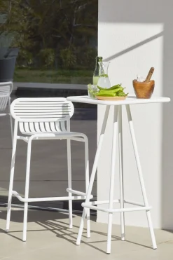 Cheap Tabouret De Bar Empilable Week-End Metal Marron / Aluminium - H 80 Cm - Unisexe Tabourets De Bar D'extérieur