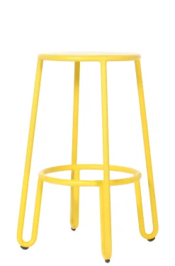 Store Tabouret De Bar Huggy Metal Jaune / H 65 Cm - Aluminium - Unisexe Tabourets De Bar D'extérieur