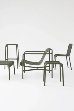 Best Sale Tabouret De Bar Palissade Metal Vert / H 75 Cm  - R & E Bouroullec - Unisexe Tabourets De Bar D'extérieur