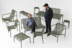 Best Sale Tabouret De Bar Palissade Metal Vert / H 75 Cm  - R & E Bouroullec - Unisexe Tabourets De Bar D'extérieur
