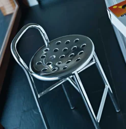 Cheap Tabouret De Bar Pipe Metal/ H 67 Cm - Unisexe Tabourets De Bar D'extérieur
