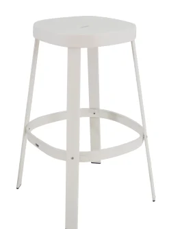Outlet Tabouret De Bar Thor Metal Blanc / H 75 Cm - Unisexe Tabourets De Bar D'extérieur