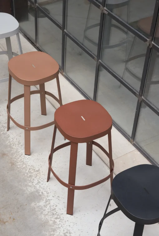 Outlet Tabouret De Bar Thor Metal Blanc / H 75 Cm - Unisexe Tabourets De Bar D'extérieur