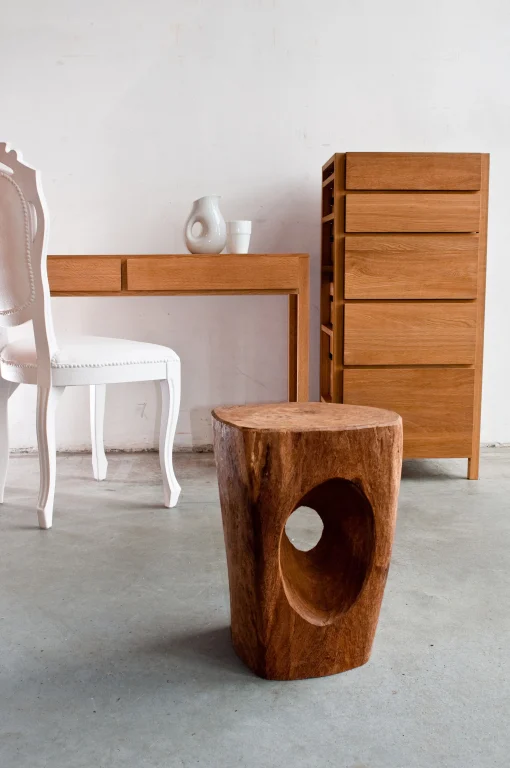 Hot Tabouret Devil'S Eyenaturel / - Unisexe Tables De Chevet