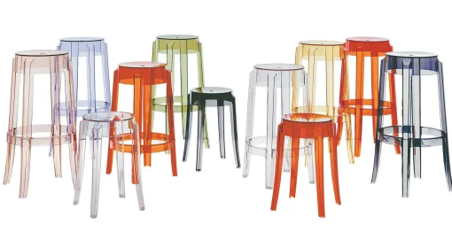 Shop Tabouret Empilable Charles Ghost Plastique Transparent H 46 Cm / Plastique - Unisexe Tabourets D'extérieur