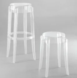 Shop Tabouret Empilable Charles Ghost Plastique Transparent H 46 Cm / Plastique - Unisexe Tabourets D'extérieur
