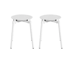 Clearance Tabouret Empilable Fromme Metal/ Aluminium - Set De 2 - Unisexe Tabourets D'extérieur