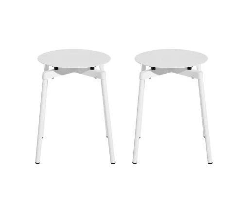 Clearance Tabouret Empilable Fromme Metal/ Aluminium - Set De 2 - Unisexe Tabourets D'extérieur