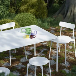 Clearance Tabouret Empilable Fromme Metal/ Aluminium - Set De 2 - Unisexe Tabourets D'extérieur