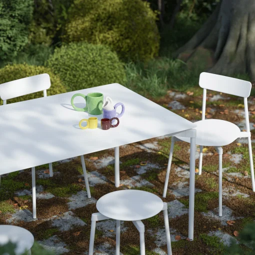 Clearance Tabouret Empilable Fromme Metal/ Aluminium - Set De 2 - Unisexe Tabourets D'extérieur